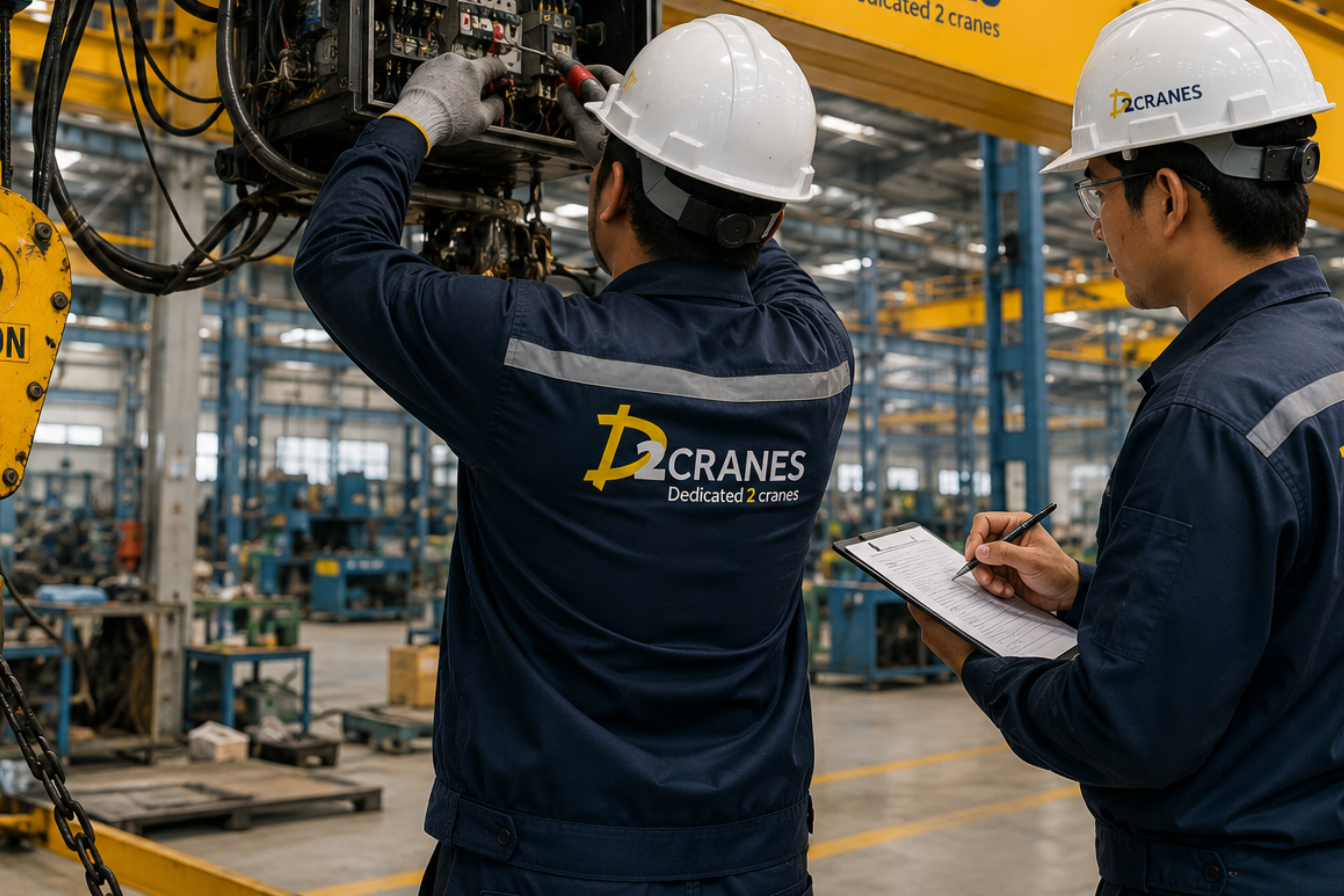 D2CRANES technicians performing advanced maintenance and engineering services